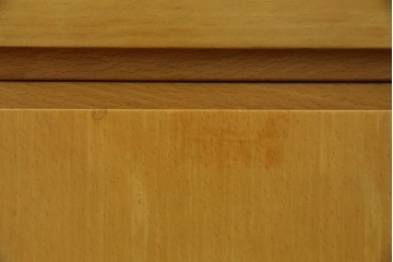 中古　希少な特注品　CONDE HOUSE(カンディハウス)　ビーチ材　図書室の両面使いラウンドカウンターテーブル　製作費約90万円相当　(R-084266)