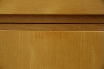 中古　希少な特注品　CONDE HOUSE(カンディハウス)　ビーチ材　図書室の両面使いラウンドカウンターテーブル　製作費約90万円相当　(R-084266)