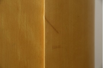 中古　希少な特注品　CONDE HOUSE(カンディハウス)　ビーチ材　図書室の両面使いラウンドカウンターテーブル　製作費約90万円相当　(R-084266)