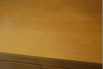 中古　希少な特注品　CONDE HOUSE(カンディハウス)　ビーチ材　図書室の両面使いラウンドカウンターテーブル　製作費約90万円相当　(R-084266)