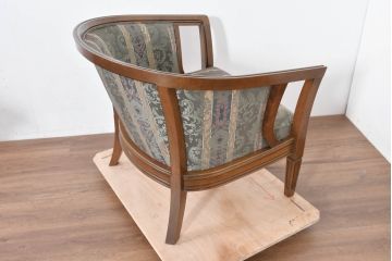 中古　美品　maruni(マルニ木工)　地中海ロイヤルシリーズ(ROYAL)　シャルル　優雅な曲線美と重厚感漂うアームチェア2脚セット(1Pソファ、1人掛けソファ、一人掛けソファ、アームチェア、バラ売り可能)(定価2脚で約60万円)(R-084267)