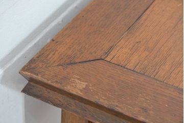 和製アンティーク　希少‼　繊細で個性的なデザインが魅力!楢(ナラ)材の花台(サイドテーブル、飾り台、ディスプレイ台)(R-084270)