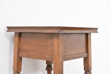 和製アンティーク　希少‼　繊細で個性的なデザインが魅力!楢(ナラ)材の花台(サイドテーブル、飾り台、ディスプレイ台)(R-084270)