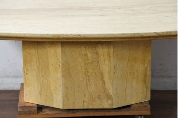 ヨーロッパビンテージ　重厚感のある大理石のモダンなローテーブル(センターテーブル、リビングテーブル、ヴィンテージ)(R-084273)