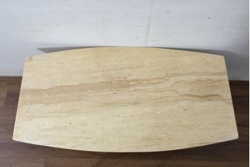 ヨーロッパビンテージ　重厚感のある大理石のモダンなローテーブル(センターテーブル、リビングテーブル、ヴィンテージ)(R-084273)