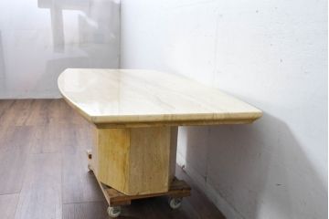 ヨーロッパビンテージ　重厚感のある大理石のモダンなローテーブル(センターテーブル、リビングテーブル、ヴィンテージ)(R-084273)