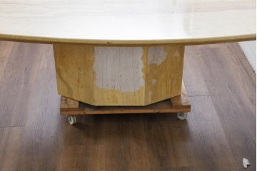 ヨーロッパビンテージ　重厚感のある大理石のモダンなローテーブル(センターテーブル、リビングテーブル、ヴィンテージ)(R-084273)
