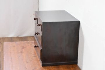 中古　美品　松本民芸家具　立体的なデザインが魅力の凸面小引き出し(卓上収納、小物収納)(R-084274)