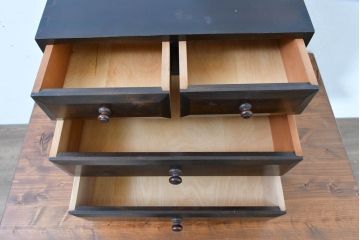 中古　美品　松本民芸家具　立体的なデザインが魅力の凸面小引き出し(卓上収納、小物収納)(R-084274)