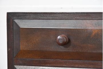 中古　美品　松本民芸家具　立体的なデザインが魅力の凸面小引き出し(卓上収納、小物収納)(R-084274)