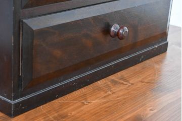 中古　美品　松本民芸家具　立体的なデザインが魅力の凸面小引き出し(卓上収納、小物収納)(R-084274)