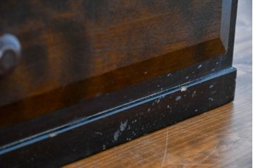 中古　美品　松本民芸家具　立体的なデザインが魅力の凸面小引き出し(卓上収納、小物収納)(R-084274)