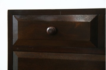 中古　美品　松本民芸家具　立体的なデザインが魅力の凸面小引き出し(卓上収納、小物収納)(R-084274)