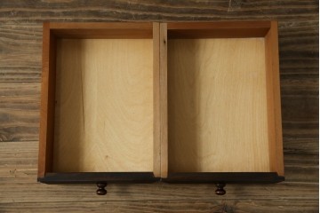 中古　美品　松本民芸家具　立体的なデザインが魅力の凸面小引き出し(卓上収納、小物収納)(R-084274)