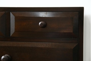 中古　美品　松本民芸家具　立体的なデザインが魅力の凸面小引き出し(卓上収納、小物収納)(R-084274)