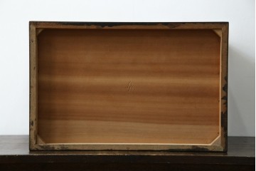 中古　美品　松本民芸家具　立体的なデザインが魅力の凸面小引き出し(卓上収納、小物収納)(R-084274)