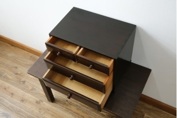 中古　美品　松本民芸家具　立体的なデザインが魅力の凸面小引き出し(卓上収納、小物収納)(R-084274)