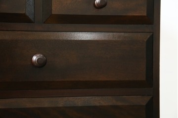 中古　美品　松本民芸家具　立体的なデザインが魅力の凸面小引き出し(卓上収納、小物収納)(R-084274)