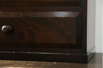 中古　美品　松本民芸家具　立体的なデザインが魅力の凸面小引き出し(卓上収納、小物収納)(R-084274)