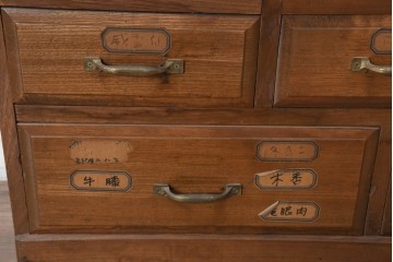 【簡易リペア限定品】　和製アンティーク　引き出し17杯で大容量の小振りなチェスト　(R-084288)