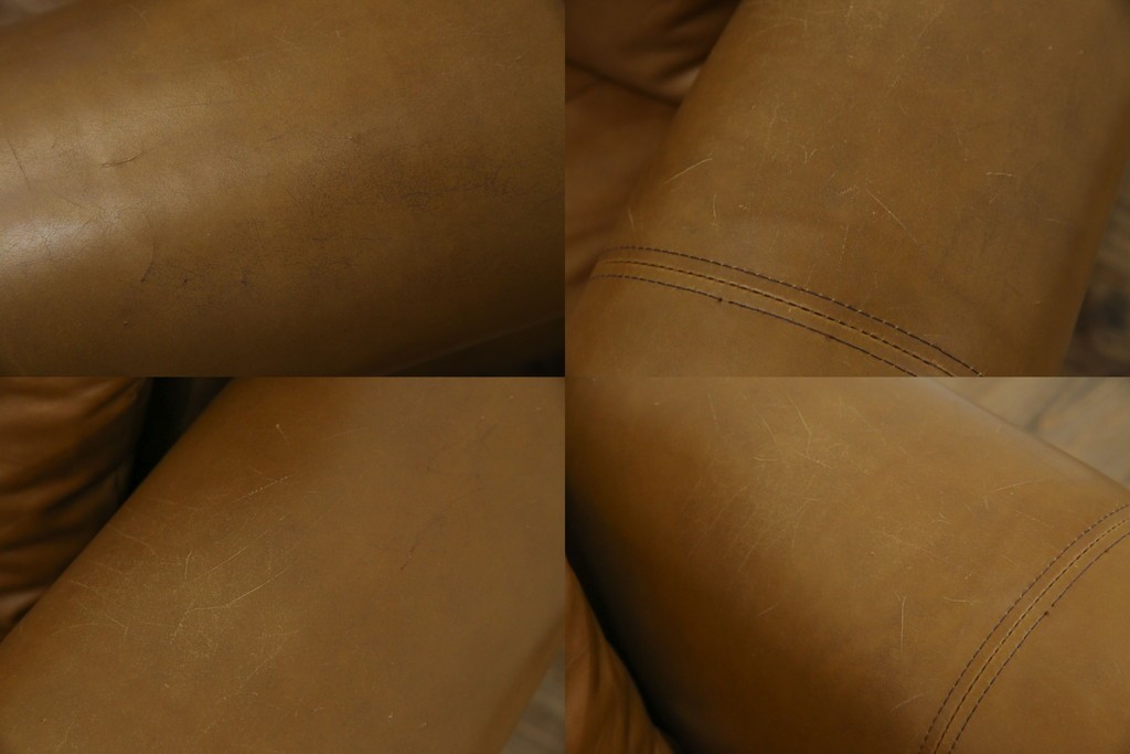 中古　HALO(ハロ)　ギル(GIL)　使い込むほどに味わいが深まる本革のソファ　定価約30万円　(R-084291)