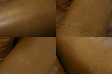 中古　HALO(ハロ)　ギル(GIL)　使い込むほどに味わいが深まる本革のソファ　定価約30万円　(R-084291)