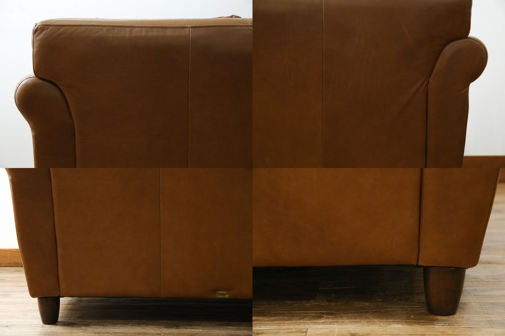 中古　HALO(ハロ)　ギル(GIL)　使い込むほどに味わいが深まる本革のソファ　定価約30万円　(R-084291)