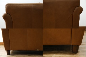 中古　HALO(ハロ)　ギル(GIL)　使い込むほどに味わいが深まる本革のソファ　定価約30万円　(R-084291)