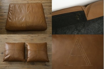 中古　HALO(ハロ)　ギル(GIL)　使い込むほどに味わいが深まる本革のソファ　定価約30万円　(R-084291)