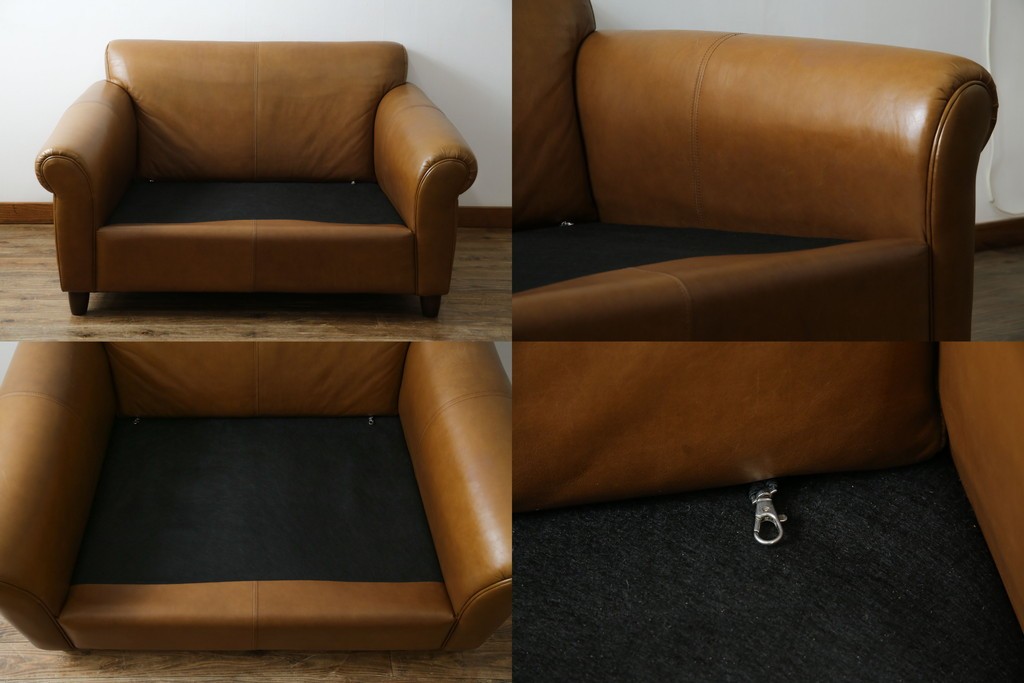 中古　HALO(ハロ)　ギル(GIL)　使い込むほどに味わいが深まる本革のソファ　定価約30万円　(R-084291)