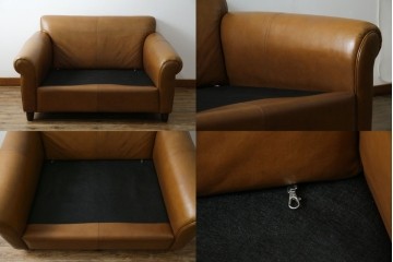 中古　HALO(ハロ)　ギル(GIL)　使い込むほどに味わいが深まる本革のソファ　定価約30万円　(R-084291)