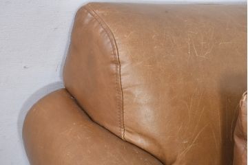 中古　HALO(ハロ)　ギル(GIL)　使い込むほどに味わいが深まる本革のソファ(レザー、1人掛け、一人掛け、2人掛け、二人掛け、1P、1.5P、2P、ラブソファ、アームソファ)(定価約30万円)(R-084291)