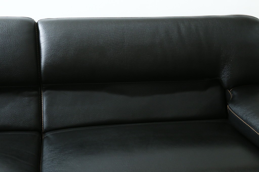 中古　美品　ダホン(Dahong)　イタリアンデザイン　本革(レザー)　デザイン性と快適性を両立した2.5人掛けソファ　定価約28万円　(R-084293)