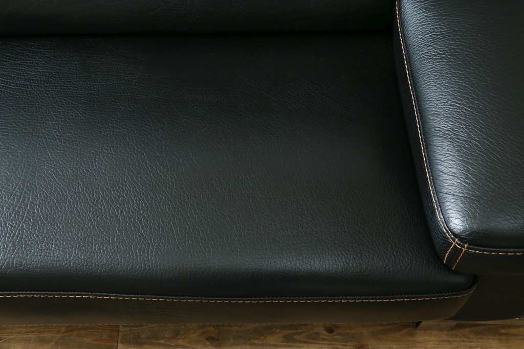 中古　美品　ダホン(Dahong)　イタリアンデザイン　本革(レザー)　デザイン性と快適性を両立した2.5人掛けソファ　定価約28万円　(R-084293)