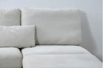 中古　美品　匠大塚購入品　広々サイズでゆったりとくつろげるシンプルモダンデザインのオットマン付き3人掛けソファ　定価推定約61万円相当　(R-084294)