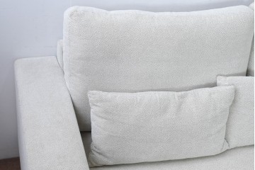 中古　美品　匠大塚購入品　広々サイズでゆったりとくつろげるシンプルモダンデザインのオットマン付き3人掛けソファ　定価推定約61万円相当　(R-084294)