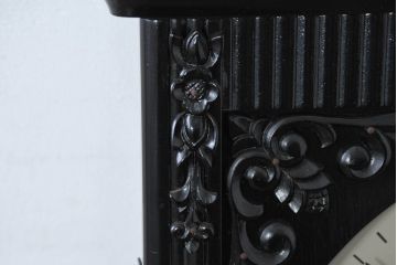和製　Meiji(明治時計社)　大正ロマン　シックな佇まいが魅力の大きな柱時計(掛け時計、古時計、振り子時計)(R-084296)