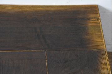 中古　希少な廃番品!!　葉山ガーデン取り扱い　国産　職人手作り品　タモ材　アンティーク調の囲炉裏テーブル(座卓、ローテーブル、センターテーブル、リビングテーブル)(定価約25万円)(R-084297)