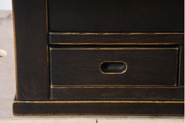 中古　希少な廃番品!!　葉山ガーデン取り扱い　国産　職人手作り品　タモ材　アンティーク調の囲炉裏テーブル(座卓、ローテーブル、センターテーブル、リビングテーブル)(定価約25万円)(R-084297)