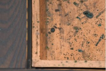 中古　希少な廃番品!!　葉山ガーデン取り扱い　国産　職人手作り品　タモ材　アンティーク調の囲炉裏テーブル(座卓、ローテーブル、センターテーブル、リビングテーブル)(定価約25万円)(R-084297)
