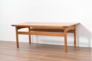 和製ビンテージ　オールドコスガ(KOSUGA)　レトロデザインが魅力的な欅(ケヤキ)材のローテーブル(センターテーブル、リビングテーブル、ヴィンテージ)(R-084298)