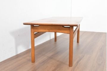和製ビンテージ　オールドコスガ(KOSUGA)　レトロデザインが魅力的な欅(ケヤキ)材のローテーブル(センターテーブル、リビングテーブル、ヴィンテージ)(R-084298)