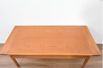 和製ビンテージ　オールドコスガ(KOSUGA)　レトロデザインが魅力的な欅(ケヤキ)材のローテーブル(センターテーブル、リビングテーブル、ヴィンテージ)(R-084298)