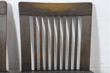 中古　希少な廃番品!!　葉山ガーデン取り扱い　国産　職人手作り品　タモ材　アンティーク調の回転座椅子4台セット(回転チェア、囲炉裏チェア、イス、椅子、バラ売り可能)(R-084300)