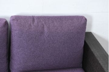 中古　美品　展示品　名門藤家具　カザマ(Kazama)　Ventura New Frag(ベンチュラニューフラーグ)　ラタン　大人の空間を演出するら引き出し付き3人掛けソファ(三人掛け、システムソファ、カウチソファ、コーナーソファ、)(定価約53万円)(R-084301)