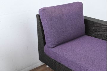 中古　美品　展示品　名門藤家具　カザマ(Kazama)　Ventura New Frag(ベンチュラニューフラーグ)　ラタン　大人の空間を演出するら引き出し付き3人掛けソファ(三人掛け、システムソファ、カウチソファ、コーナーソファ、)(定価約53万円)(R-084301)