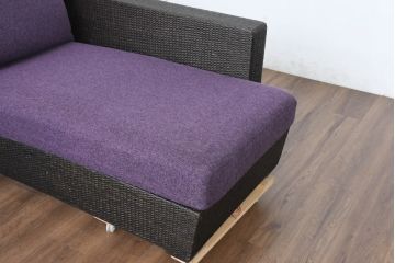 中古　美品　展示品　名門藤家具　カザマ(Kazama)　Ventura New Frag(ベンチュラニューフラーグ)　ラタン　大人の空間を演出するら引き出し付き3人掛けソファ(三人掛け、システムソファ、カウチソファ、コーナーソファ、)(定価約53万円)(R-084301)