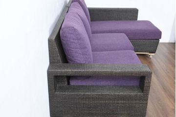 中古　美品　展示品　名門藤家具　カザマ(Kazama)　Ventura New Frag(ベンチュラニューフラーグ)　ラタン　大人の空間を演出するら引き出し付き3人掛けソファ(三人掛け、システムソファ、カウチソファ、コーナーソファ、)(定価約53万円)(R-084301)