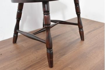 中古　北海道民芸家具　希少な廃番品　HM630　格好良い佇まいが魅力のキャプテンチェア4脚セット(肘掛け椅子、アームチェア、イス、板座チェア、ダイニングチェア、バラ売り可能)(R-084306)
