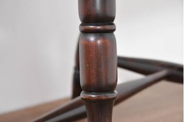 中古　北海道民芸家具　希少な廃番品　HM630　格好良い佇まいが魅力のキャプテンチェア4脚セット(肘掛け椅子、アームチェア、イス、板座チェア、ダイニングチェア、バラ売り可能)(R-084306)